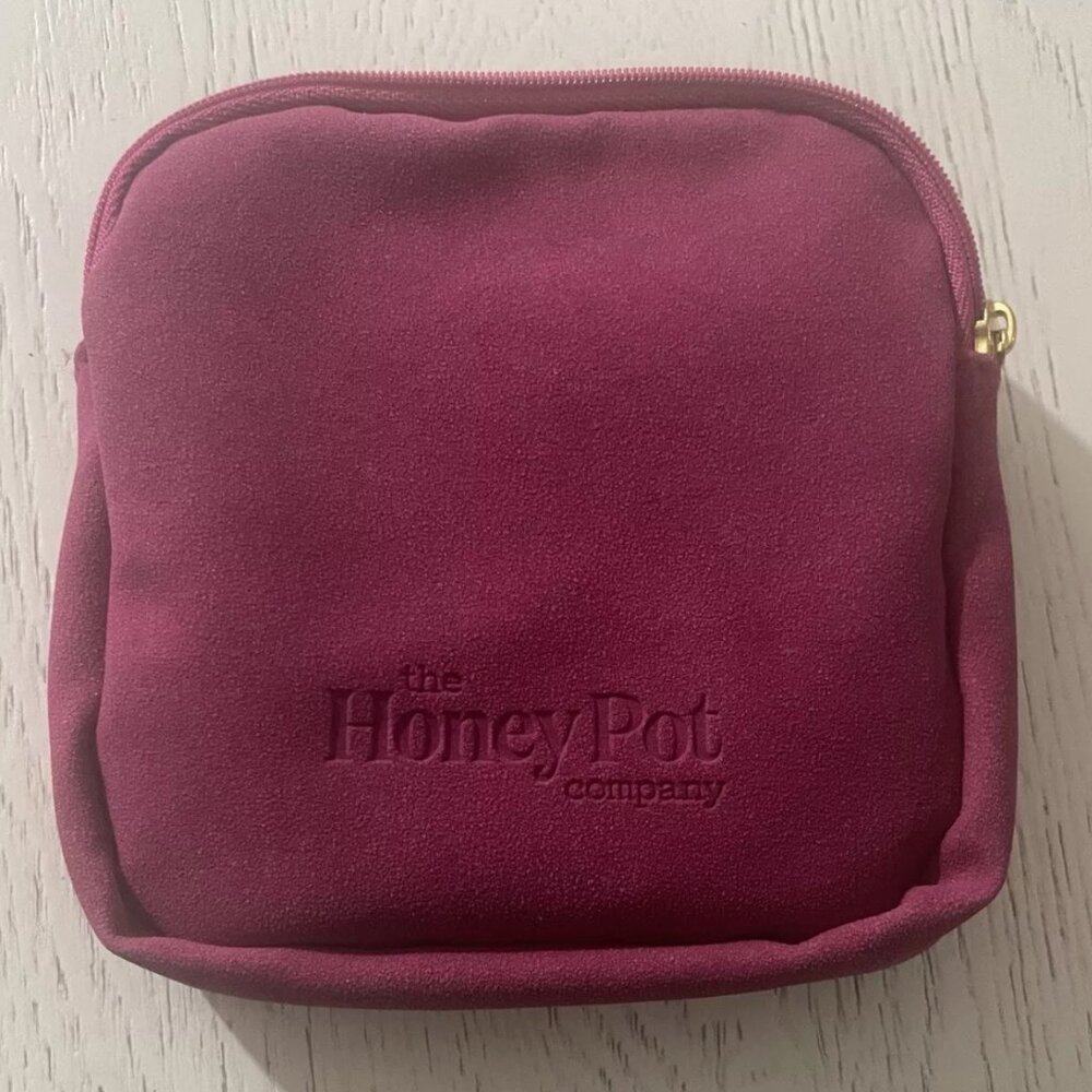 The Honey Pot Company Bag Pad Case Burgundy Zip Up Cosmetic Pouch Storage Clutch